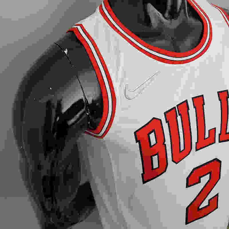 75th Anniversary BALL #2 Bulls White NBA Jersey S-XXL(5443)