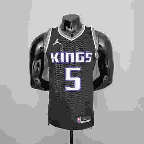 75th Anniversary Fox#5 Jordan Kings Black NBA Jersey S-XXL(7C17)