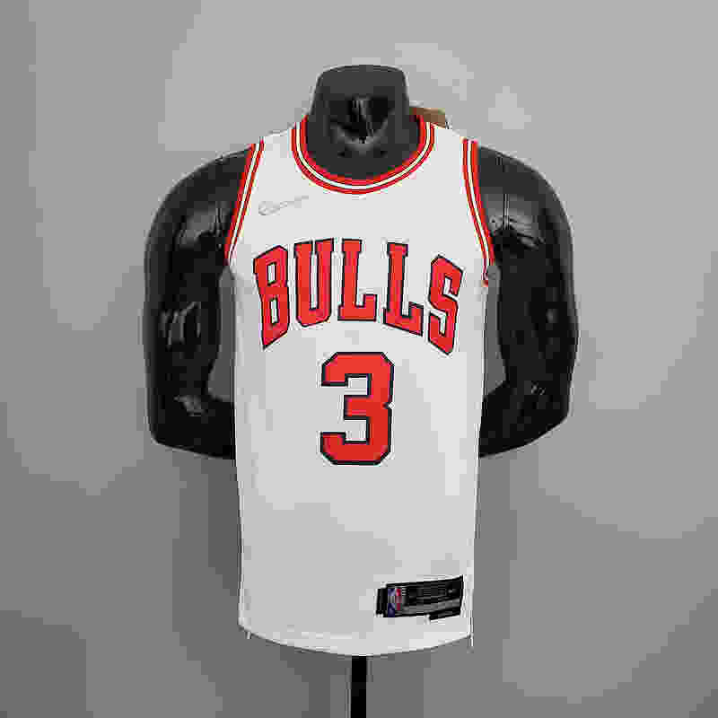 75th Anniversary Wade #3 Bulls White NBA Jersey S-XXL(86A4)