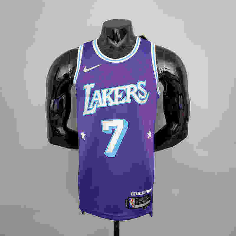 2022 75th Anniversary Anthony #7 Lakers City Edition Purple NBA Jersey S-XXL