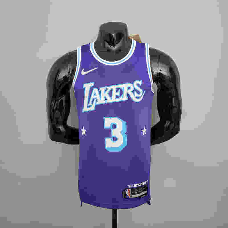 2022 75th Anniversary Davis #3 Lakers City Edition Purple NBA Jersey S-XXL(3013)