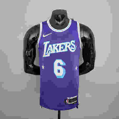 2022 75th Anniversary James #6 Lakers City Edition Purple NBA Jersey S-XXL