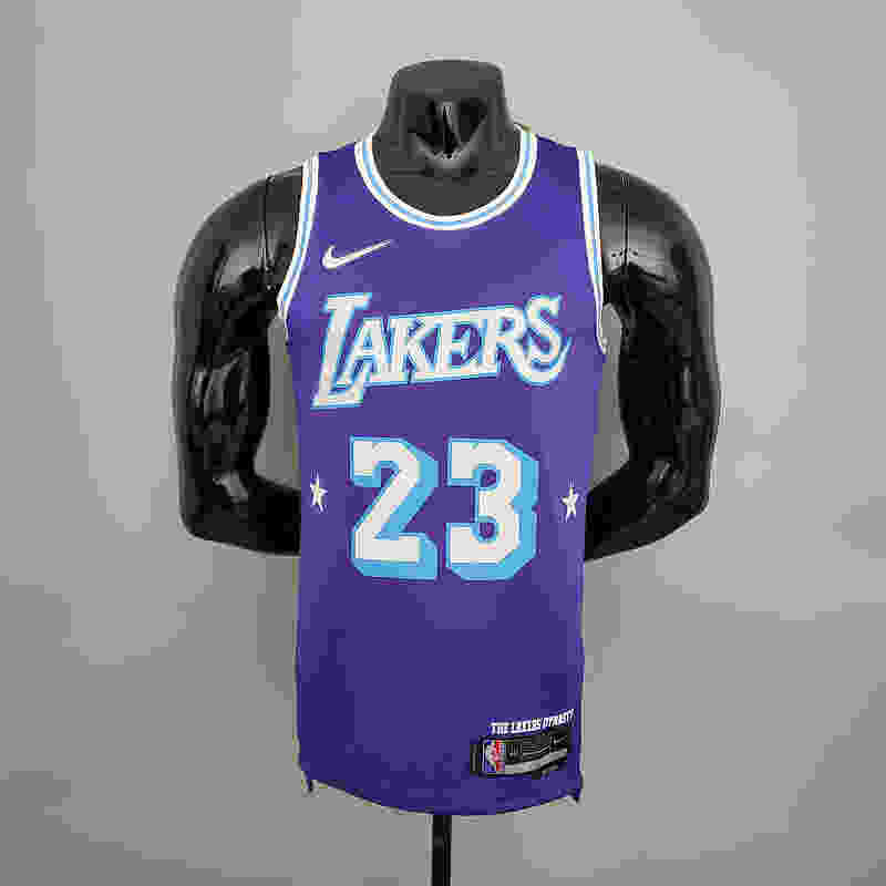 2022 75th Anniversary James #23 Lakers City Edition Purple NBA Jersey S-XXL