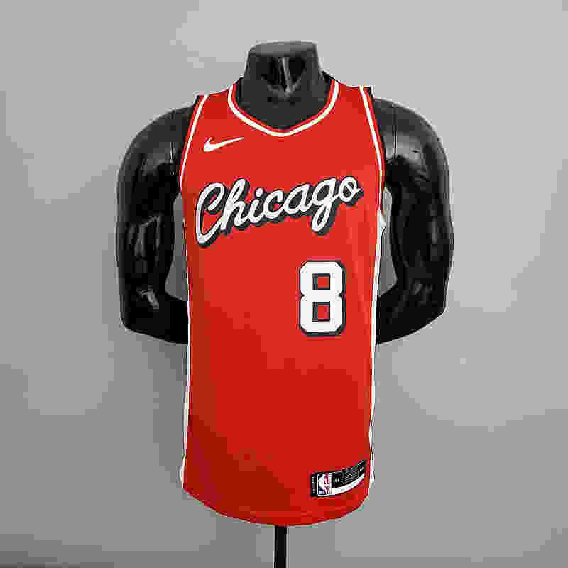 2022 Bulls LaVine #8 City Edition Red NBA Jersey S-XXL