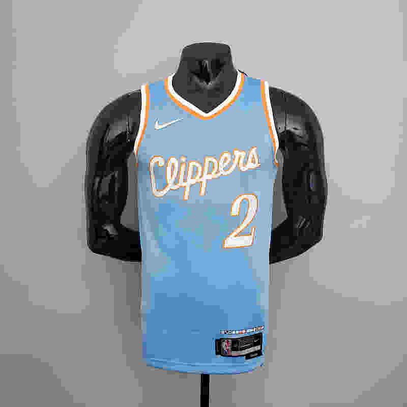 2022 season Leonard #2 Clippers City Edition Blue NBA Jersey S-XXL