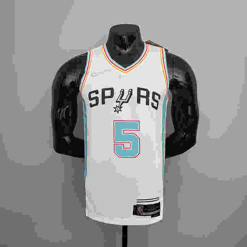 2022 season Murray#5 Spurs City Edition white NBA jersey S-XXL