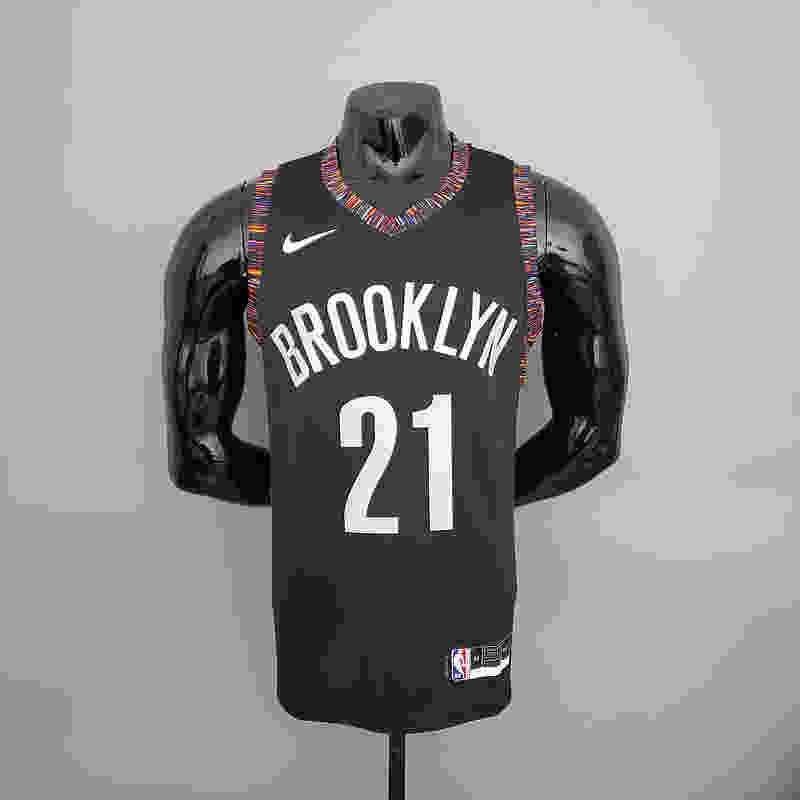 brooklyn#21 Brooklyn Nets City version black NBA jersey Size︰S-XXL