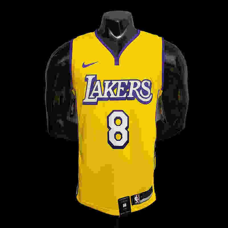 Bryant #8 Lakers V-neck City Edition yellow NBA jersey Size︰XS-XXL Nike connect 