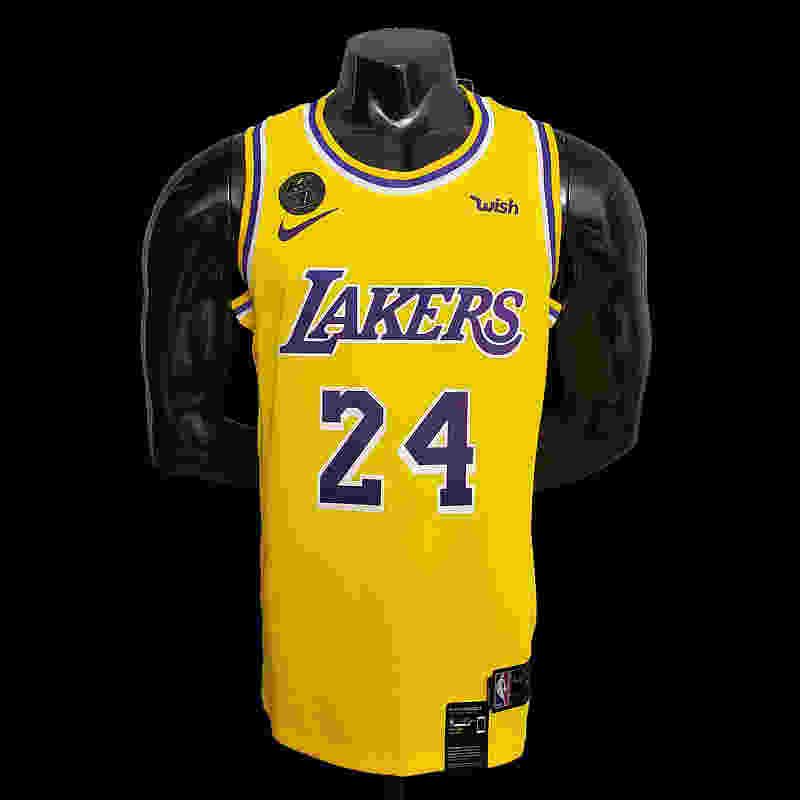 BBryant #24 Lakers Commemorative Edition Round neck yellow NBA jersey SizeXS-XXL 