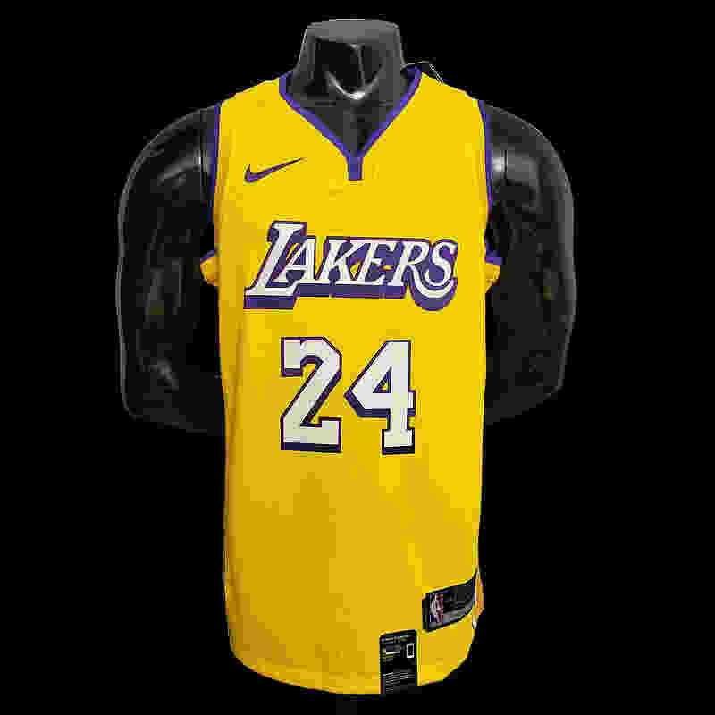 Bryant #24 Lakers V-neck City Edition yellow NBA jersey SizeXS-XXL Nike connect 