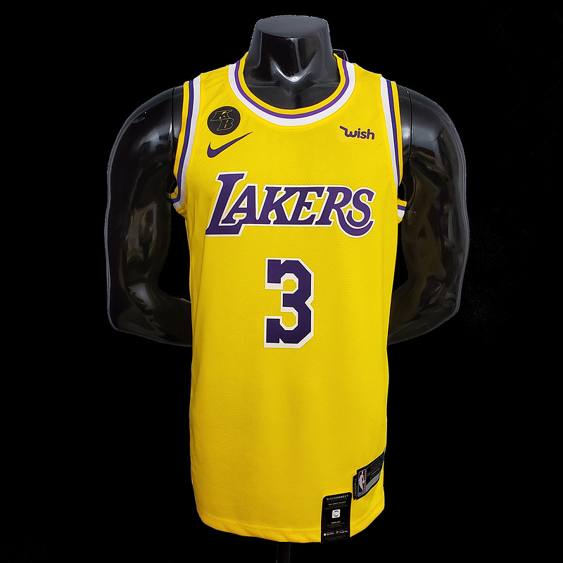 BADAVIS #3 Lakers Commemorative Edition Round neck yellow NBA jersey SizeXS-XXL Ni