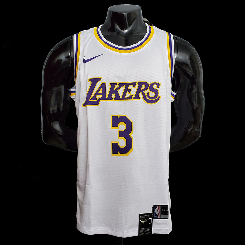 DAVIS #3 Lakers Round  white NBA jersey SizeXS-XXL Nike connect recognition