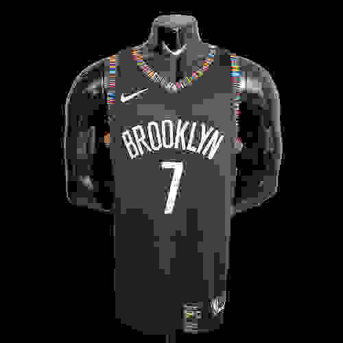 Durant #7 Brooklyn Nets City version black NBA jersey SizeXS-XXL Nike connect re...