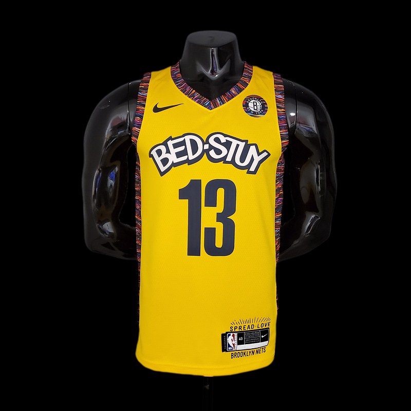 Harden #13 Brooklyn Nets Commemorative Edition Yellow NBA jersey Size︰S-XXL