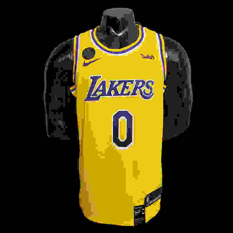 KUZMA #0 Lakers Commemorative Edition Round neck yellow NBA jersey SizeXS-XXL Ni...