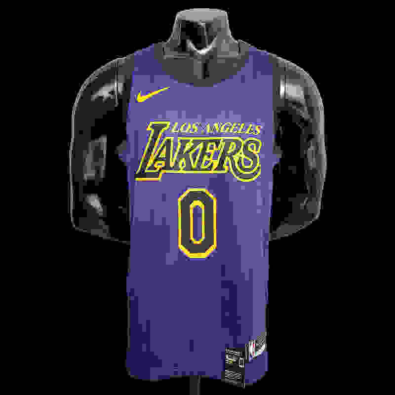 KUZMA #0 Lakers Round neck purple NBA jersey SizeXS-XXL Nike connect recognition