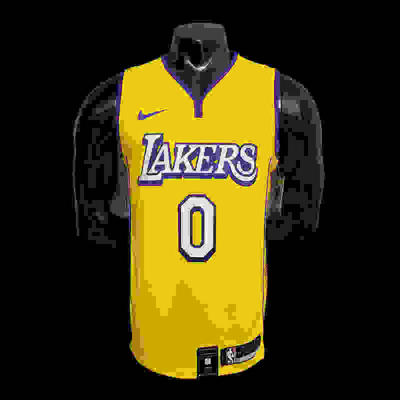 KUZMA #0 Lakers V-neck City Edition yellow NBA jersey Size︰XS-XXL Nike connect r...