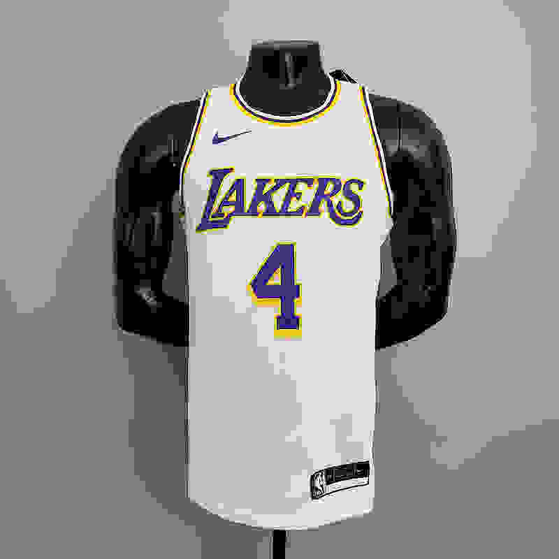 Lakers Rondo#4 Crew Neck White NBA Jersey S-XXL