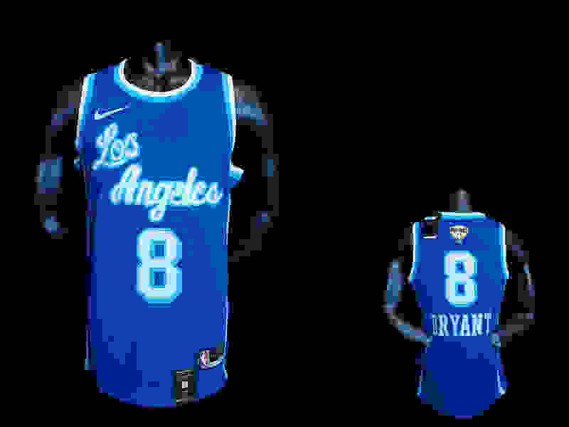 New Bryant #8 Lakers Blue NBA jersey Size︰XS-XXL Nike connect recognition(696F)