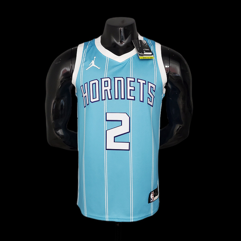 New Hornets BALL#2 Blue NBA Jersey S-XXL(9DCD)