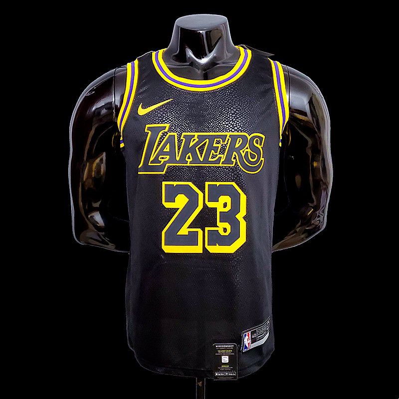 New James #23 Lakers black NBA jersey SizeXS-XXL Nike connect recognition(356B)