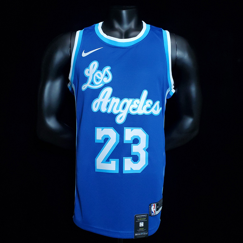 New James #23 Lakers blue NBA jersey Size︰XS-XXL Nike connect recognition(9F1C)