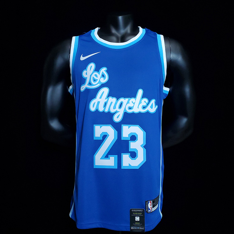 New James #23 Lakers Blue NBA jersey SizeXS-XXL Nike connect recognition