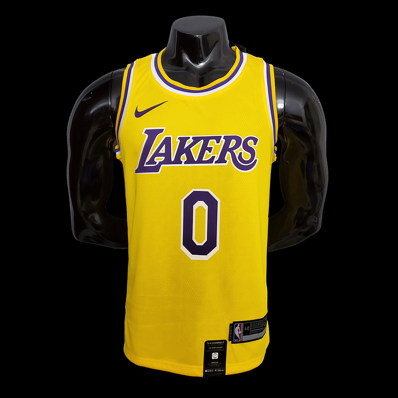 New KUZMA #0 Lakers Commemorative Edition Round neck yellow NBA jersey SizeXS-XX