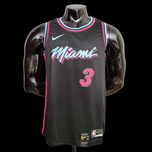 WADE #3 Miami Heat V-neck black NBA jersey SizeXS-XXL Nike connect recognition