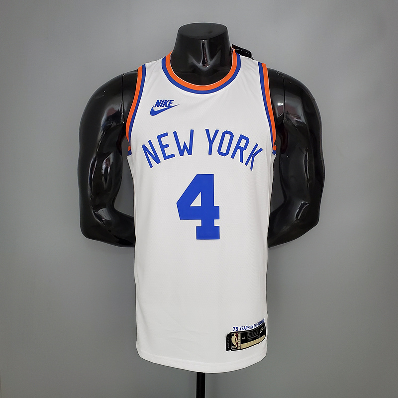 ROSE#4 75th Anniversary Knicks White NBA Jersey S-XXL