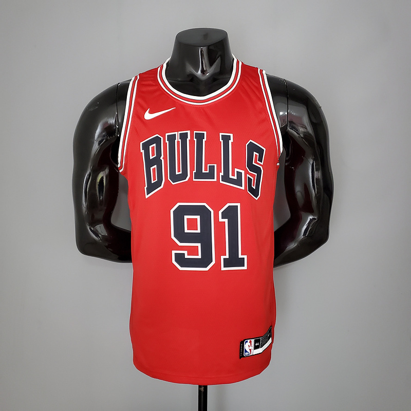 ROOMAN#91 Chicago Bulls Red NBA jersey Size S-XXL