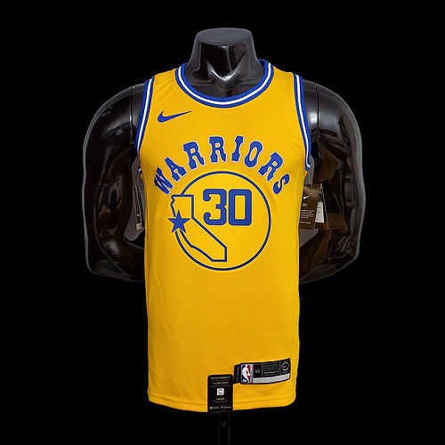 Retro version CURRY#30 Golden State Warriors yellow NBA jersey S-XXL