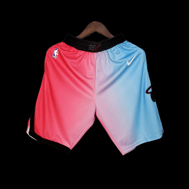 New Miami Heat Shorts City Edition Pink Blue Gradient Color S-XXL