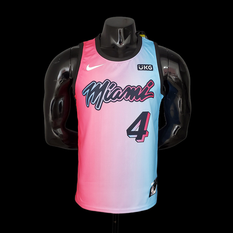 New Miami Heat OLADIPO#4 City Edition Pink Blue Gradient Color S-XXL