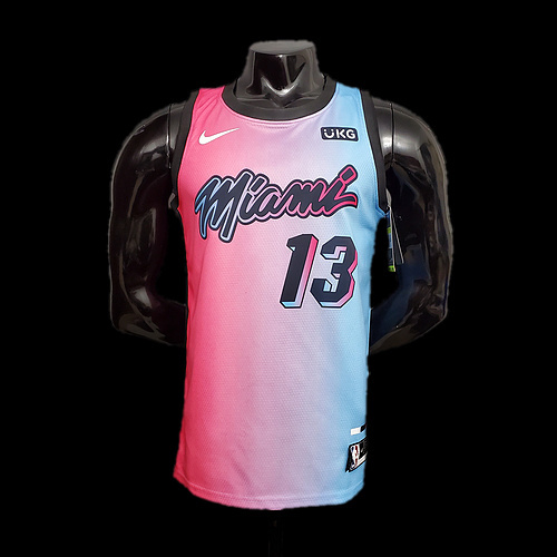 New Miami Heat ADEBAYO#13 City Edition Pink Blue Gradient Color S-XXL