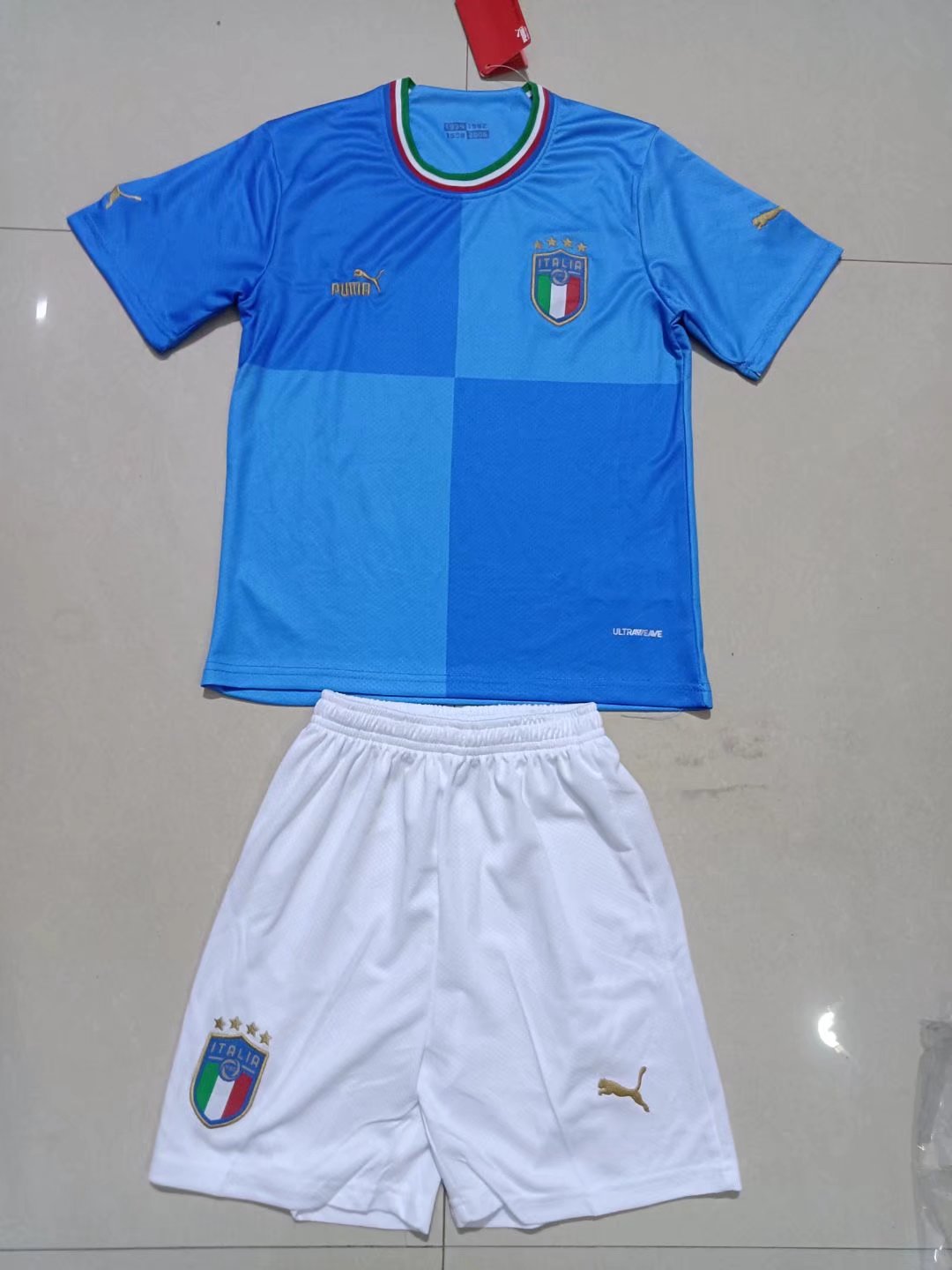 2022-2023  Italy away kids kit 