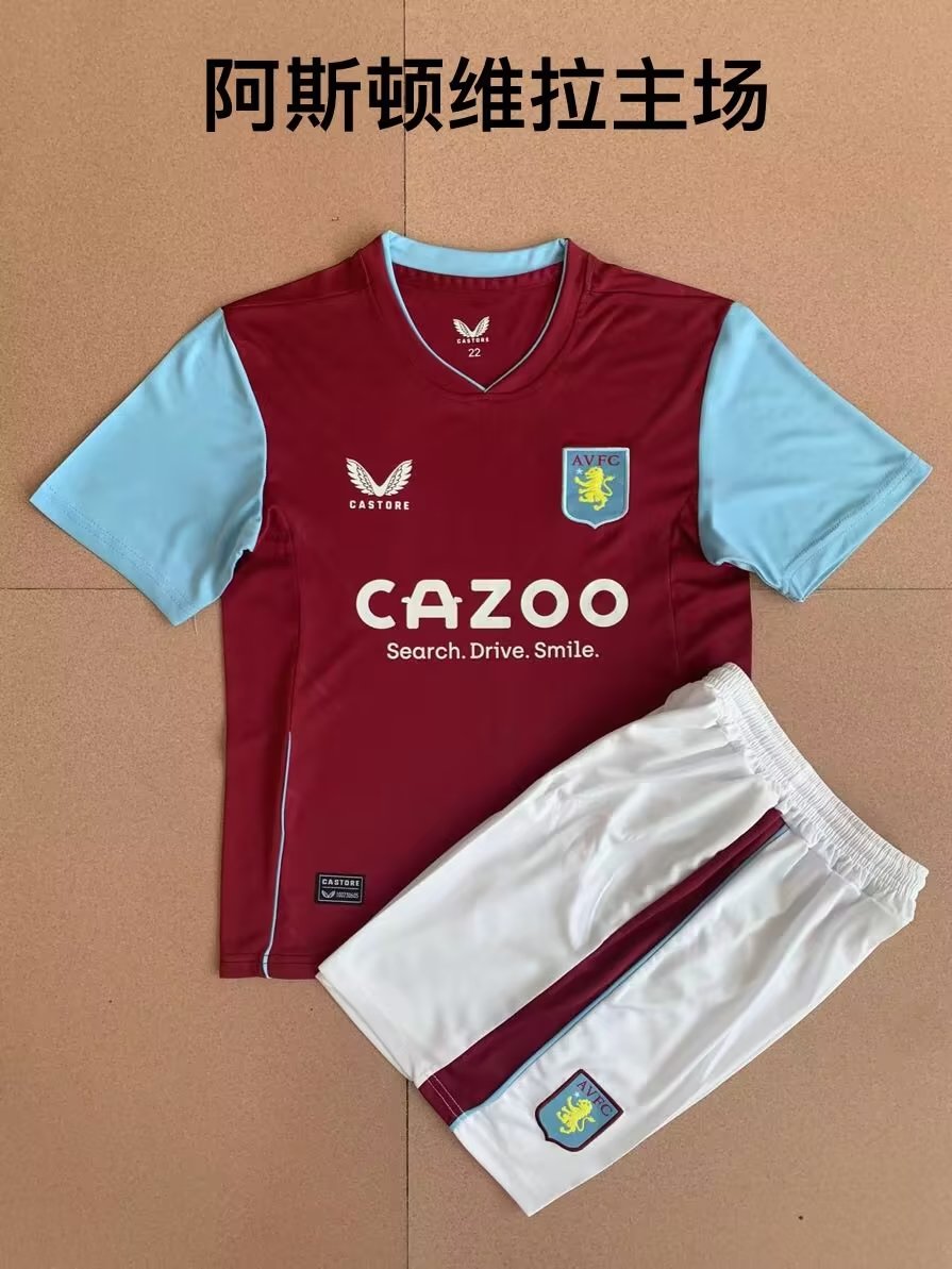 2022/2023 Aston Villa home kids kit 