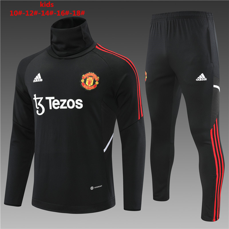 2022-2023 Manchester United kids kit Training clothes High collar