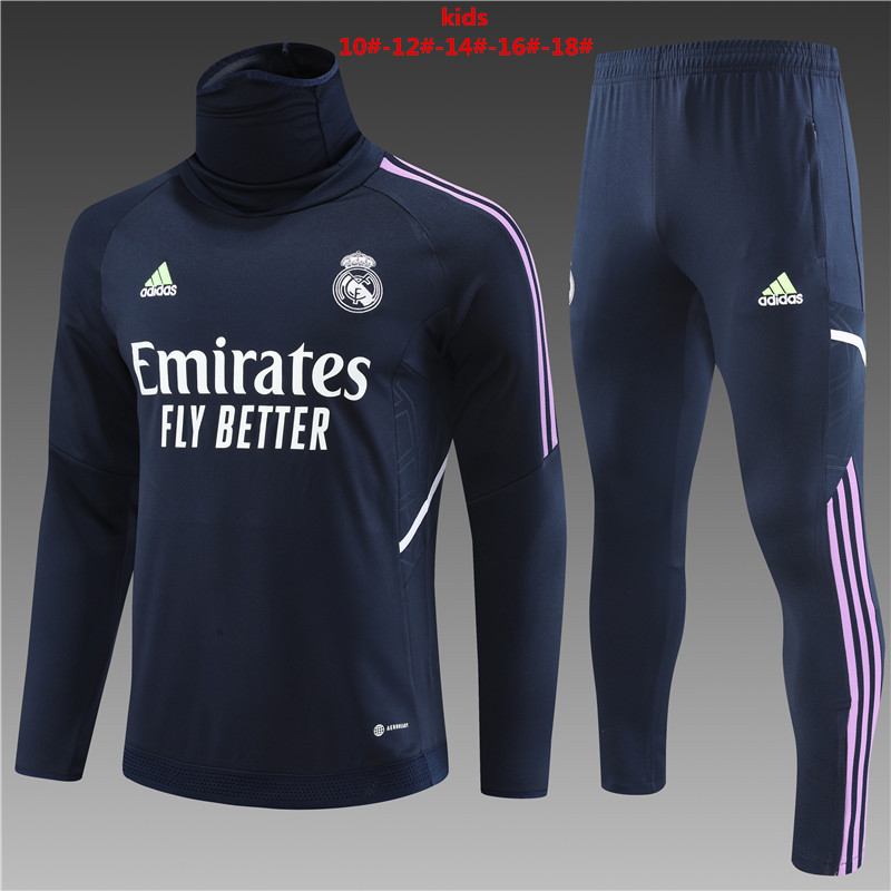 2022-2023 Real Madrid kids kit training suit choker