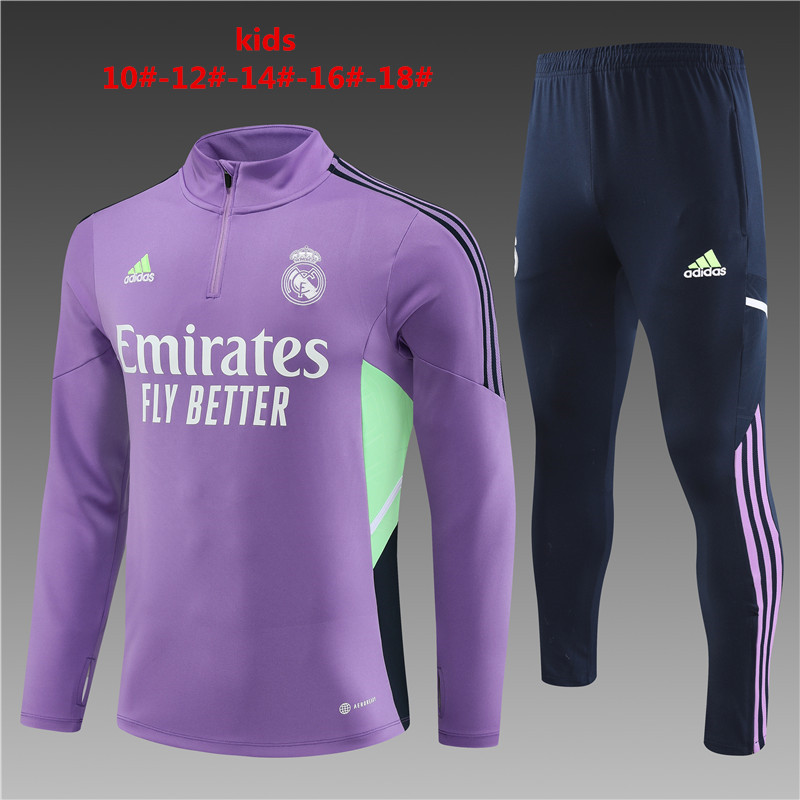 2022-2023 Real Madrid kids kit training suit choker