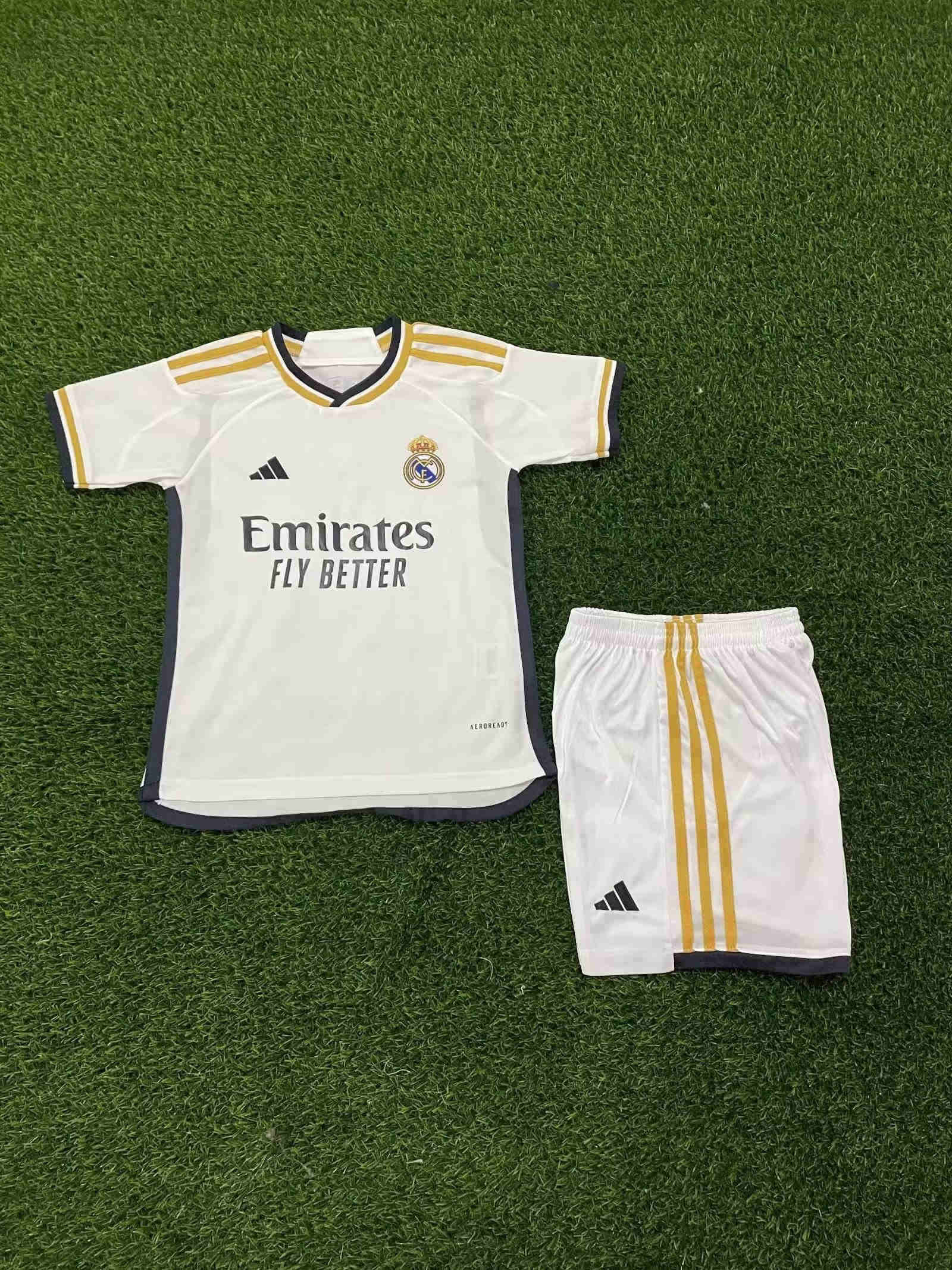 2023-2024 Real Madrid home kids kit