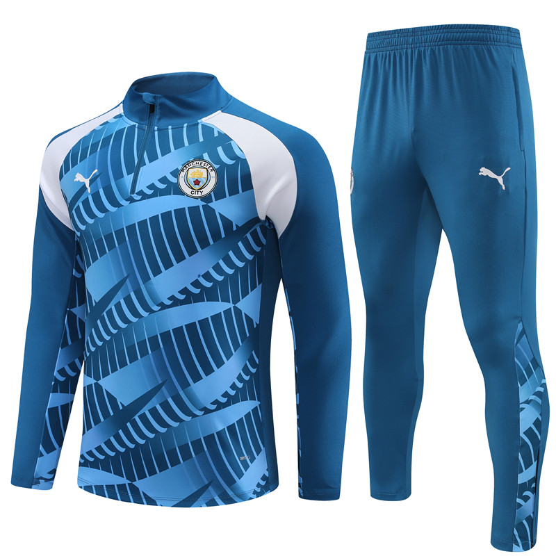 2023-2024  Manchester City AdultLong Sleeve Half Pull Training Suit Set