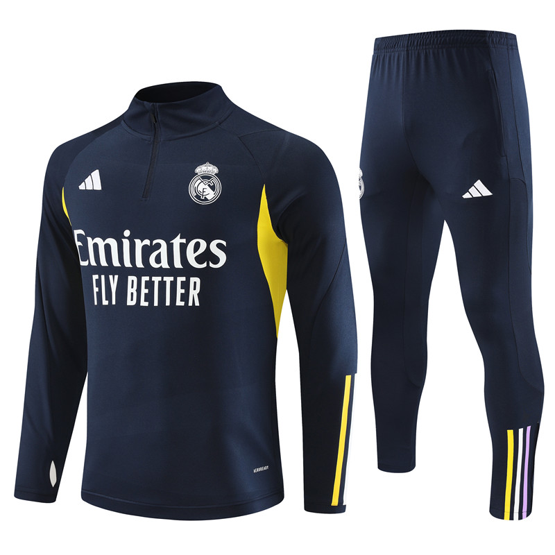 2023-2024  Real Madrid adult  Adult Long Sleeve Half Pull Training Suit Set