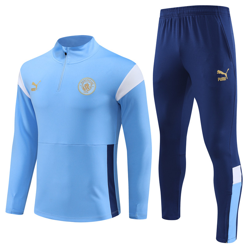 2023-2024  Manchester City AdultLong Sleeve Half Pull Training Suit Set