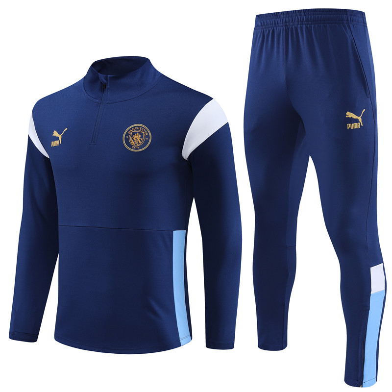 2023-2024  Manchester City AdultLong Sleeve Half Pull Training Suit Set