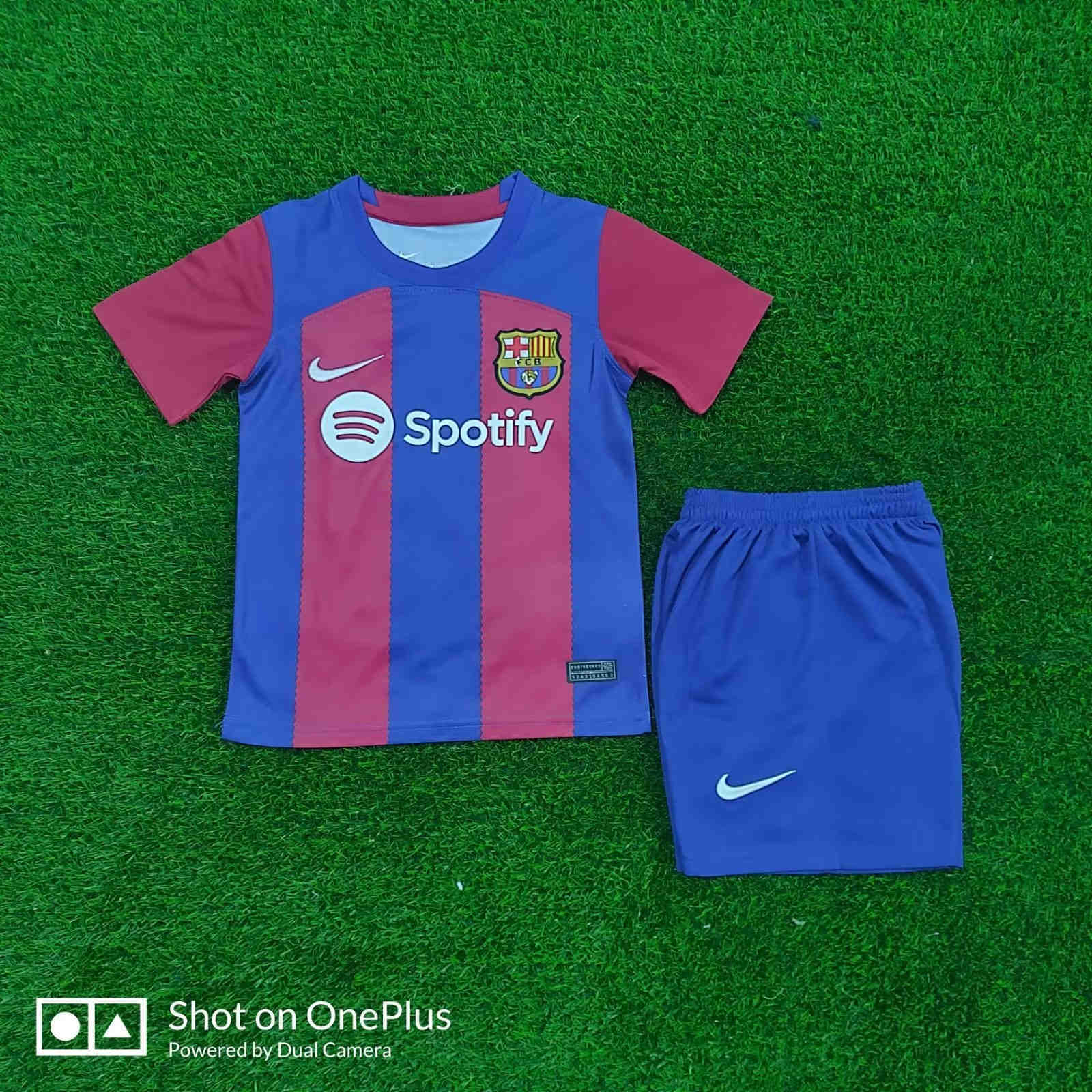 2023-2024 FC Barcelona HOME kids kit  soccer jersey