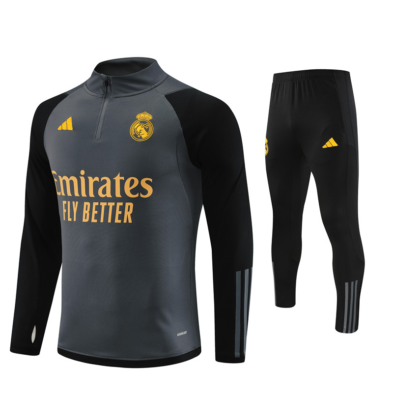 2023-2024  Real Madrid adult  Adult Long Sleeve Half Pull Training Suit Set