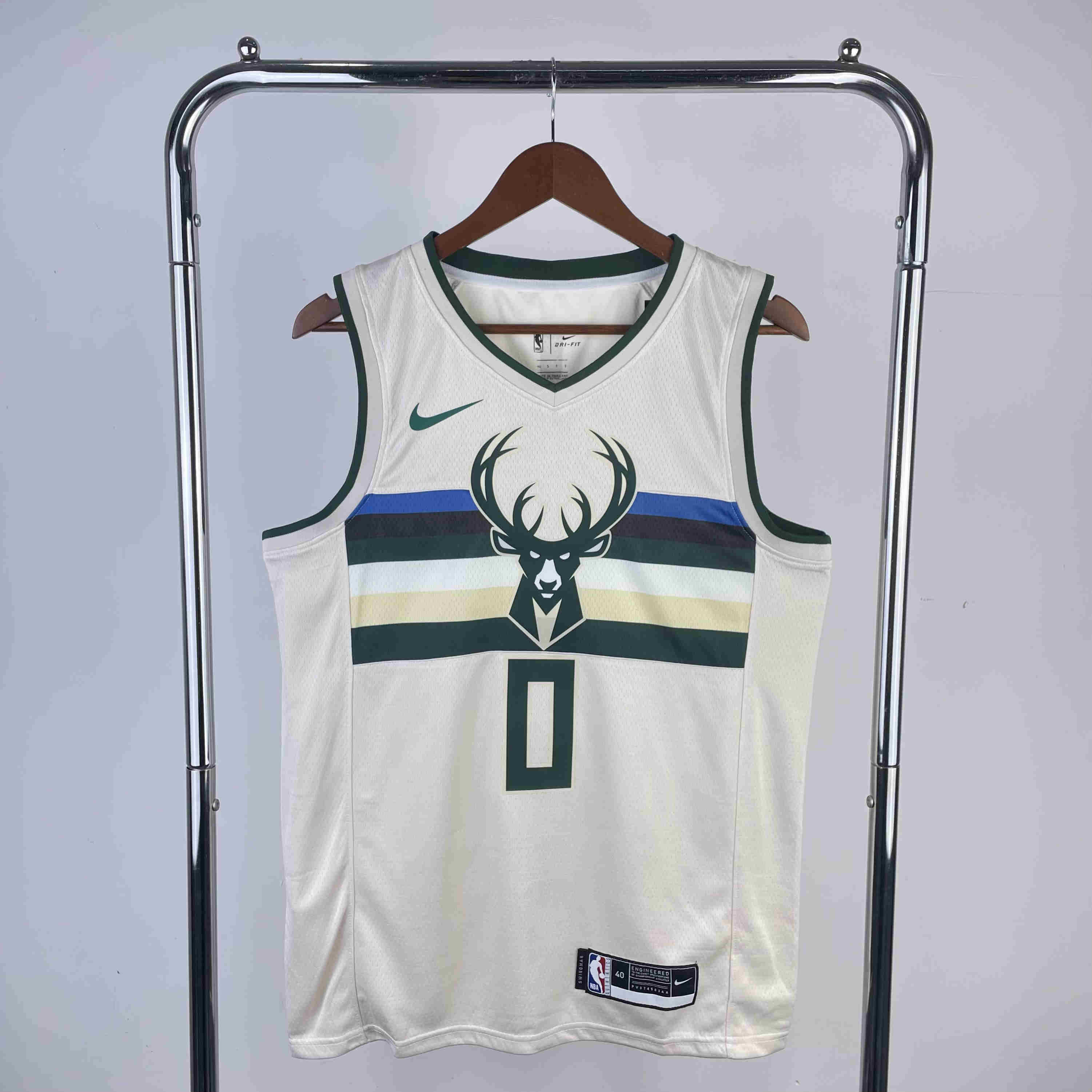 Milwaukee Bucks NBA Jersey  Lillard 0 Rice white