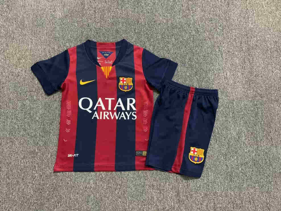 2014-2015  FC Barcelona home  kids kit  soccer jersey