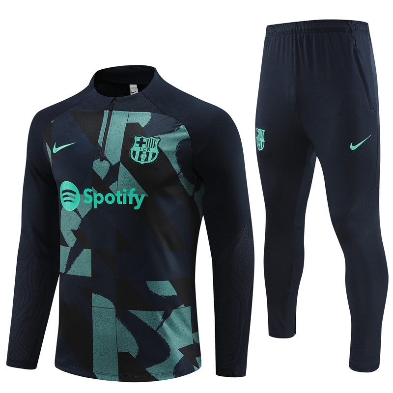 2023-2024 Barcelona Adult Long Sleeve Half Pull Training Suit Set